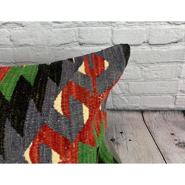 Turkish 16 x 24 Kilim Pillow Turkish Istanbul Serenity Pillow Cushion Cover For Sale - Image 3 of 4
