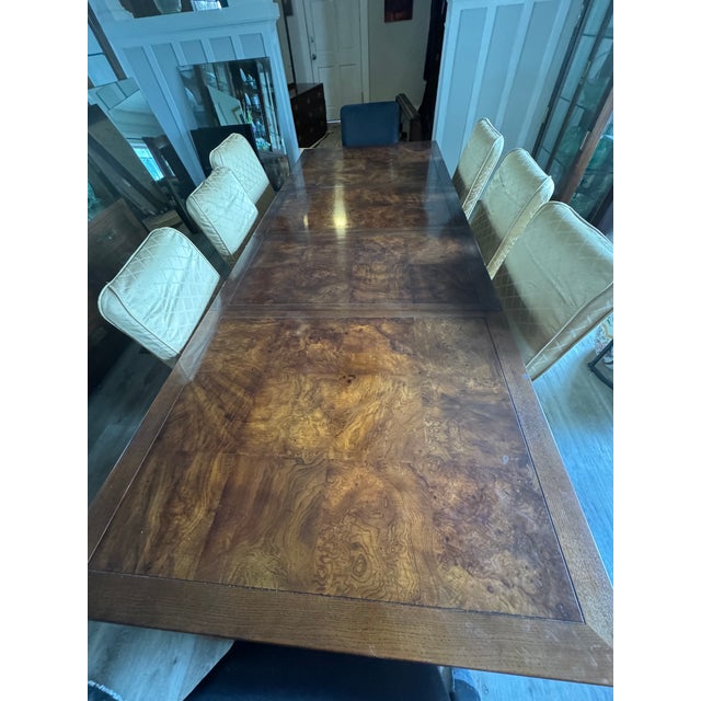 Wood 1960s Henredon Campaign Style Dining Room Set For Sale - Image 7 of 15