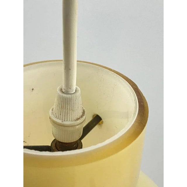 1970s Opaline and Brass Ceiling Light, Italy, 1970s For Sale - Image 5 of 8