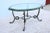 Brown Vintage French Style Wrought Iron and Glass Oval Coffee Table For Sale - Image 8 of 13