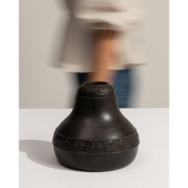Mid 20th Century Germany Art Deco Chocolate Ceramic Vase For Sale In Greensboro - Image 6 of 18