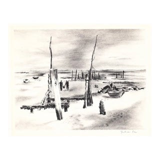 1944 Julian Levi Low Tide Lithograph For Sale