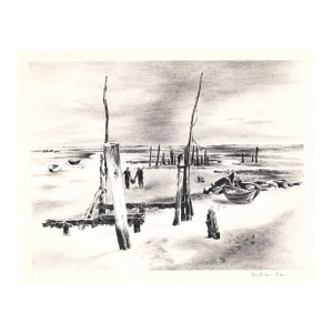1944 Julian Levi Low Tide Lithograph
