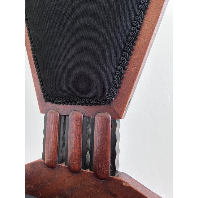 Wood Set of 4 Dutch Art Deco Dining Chairs, Amsterdam School / Hague School Style, 1930s For Sale - Image 7 of 18