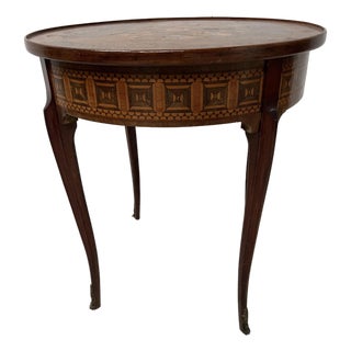 Louis XV Style Marquetry Wood Side Table, 20th Century For Sale
