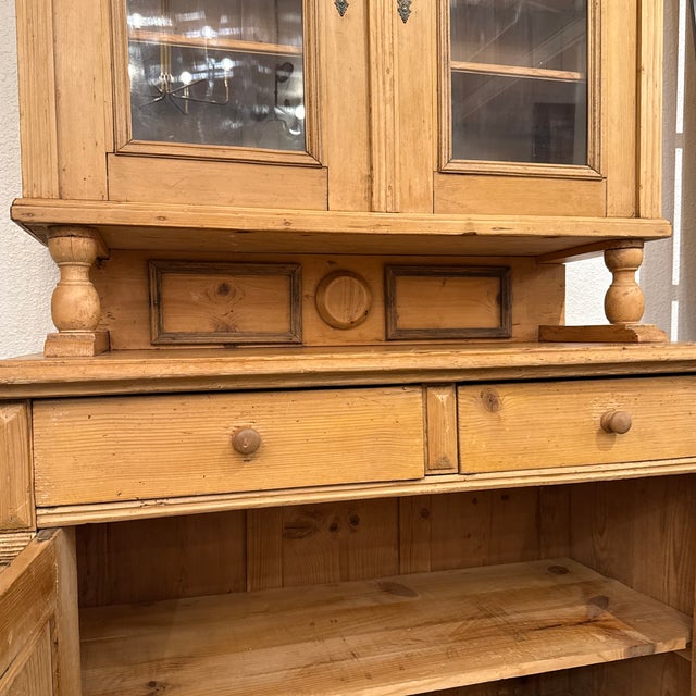 Antique European Pine Two-Piece Hutch Cabinet, Circa 1830 For Sale - Image 10 of 12