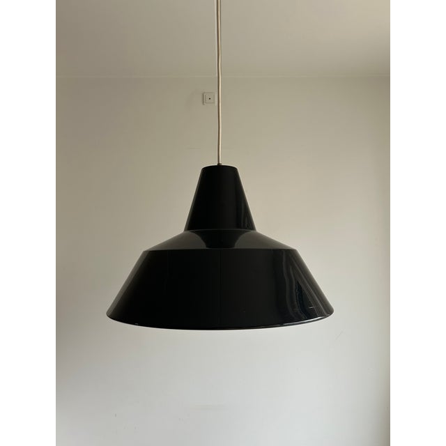 Mid-Century Modern Industrial Pendant Lamp attributed to Asger Bay Christiansen for Asger BC, 1970s For Sale - Image 3 of 12