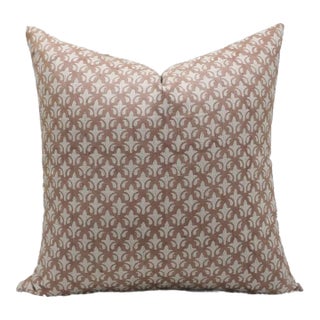 Fabdivine Handcrafted Block Print Cushion Cover 20x20 Inch Linen Blend- Rajputana Jaal For Sale