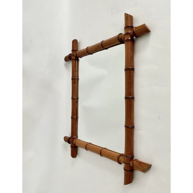 1940s English Faux Bamboo Mirror For Sale - Image 4 of 6