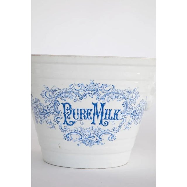 Early 19th Century "Pure Milk" Ironstone Dairy Pail For Sale - Image 4 of 6