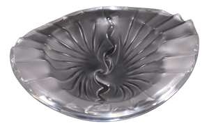 Vintage Molded-Pressed Crystal Trinket Tray by René Lalique, 1980s