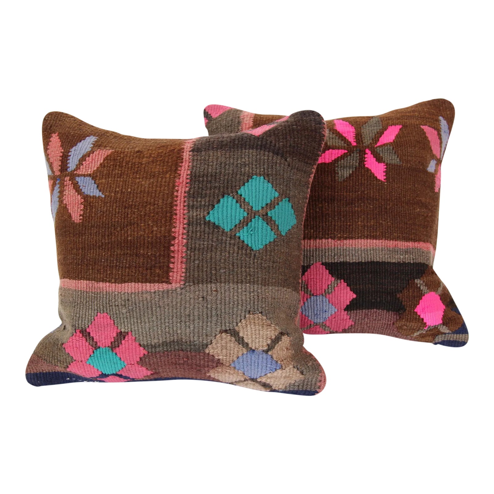Turkish Kilim Cushions a Pair Chairish