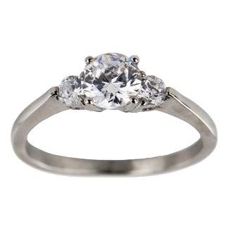 White Metal Ring with White Swarovski Stones. For Sale