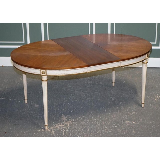 Extendable Dining Table in Cherrywood and Hand-Painted Gilt Wood from Kindel Furniture For Sale - Image 3 of 18