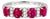 14K White Gold Estate Ruby & Diamond 4 Stone Ring Band For Sale