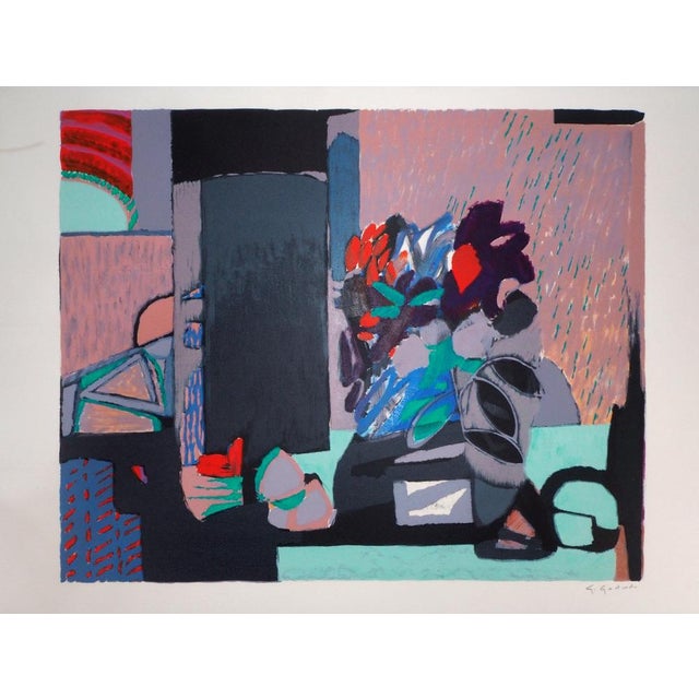Gabriel Godard, Nature morte au bouquet multicolore, Lithograph For Sale - Image 7 of 7