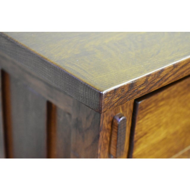 2020s Mission Solid Quarter Sawn Oak 1 Drawer End Table - Model A27 For Sale - Image 5 of 8