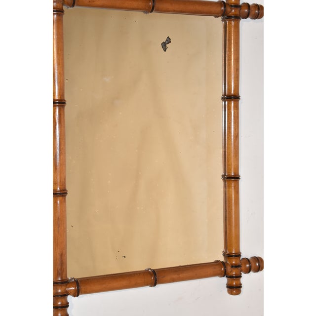 French Country Cherry Faux Bamboo Mirror From France, Circa 1900 For Sale - Image 3 of 8
