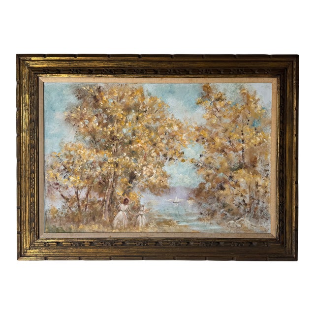 Elizabeth Van Cort “Children and Country Scenes” Impressionist Oil on Canvas Painting – Framed For Sale