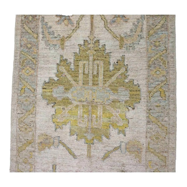 Textile 21st Century Turkish Oushak 3X19 Gold& Ivory Handmade Runner Rug #1144106 For Sale - Image 7 of 10