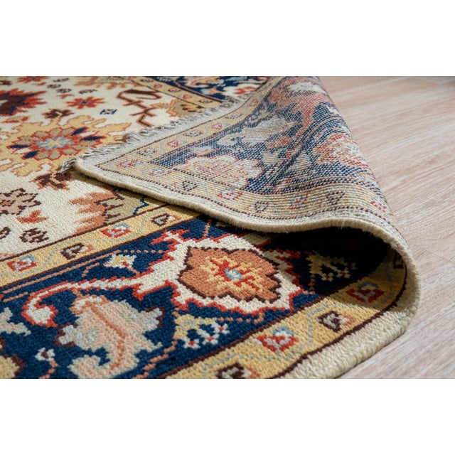 2020s 6x9 Violet Traditional Ivory Allover Floral Modern Handknotted Wool Carpet Rug For Sale - Image 5 of 8