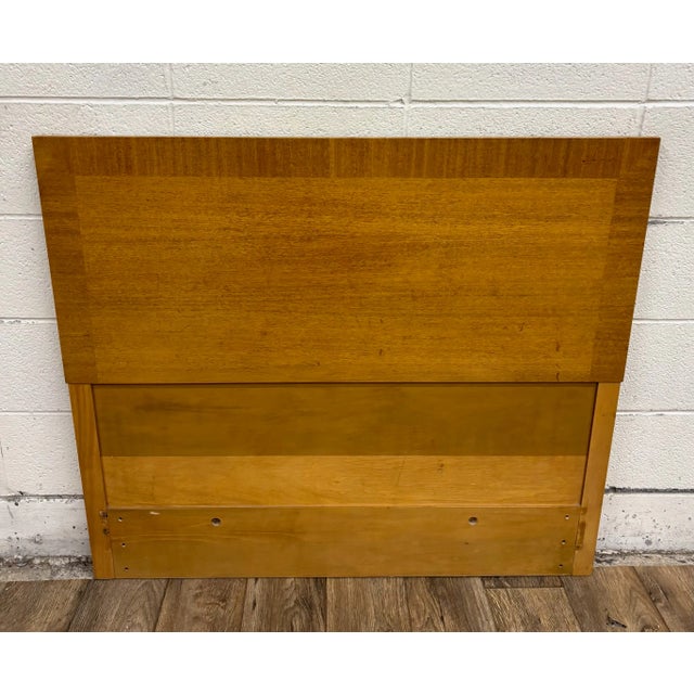 Vintage Twin Size Mid Century Modern MCM Inlaid Border Headboard For Sale - Image 4 of 9