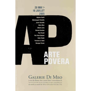 Michel Haas, Arte Povera Exhibition Poster, Galerie Di Meo, Paris, 2005 For Sale