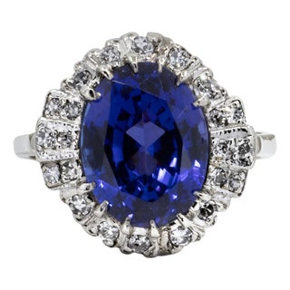Late 20th Century 14k Antique Tanzanite Ring, Size 5 For Sale