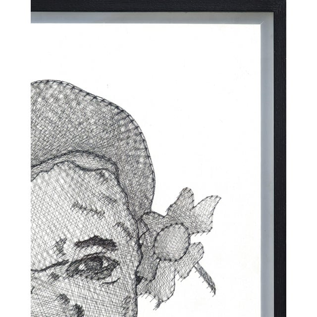 Sculpture Materials Jaymes Earl "Opulence III" Contemporary Black and White Pin and Thread Mixed Media Portrait, 2023 For Sale - Image 7 of 12