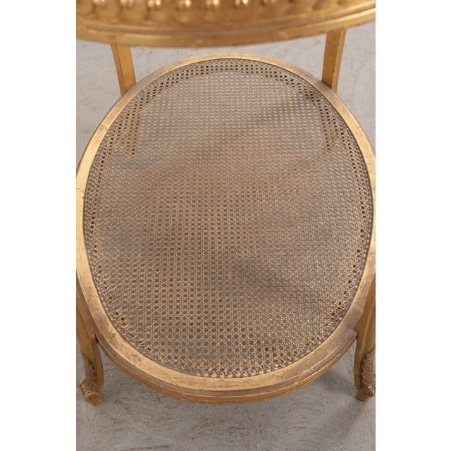 French 19th Louis XVI Style Oval Giltwood Occasional Table For Sale - Image 12 of 13