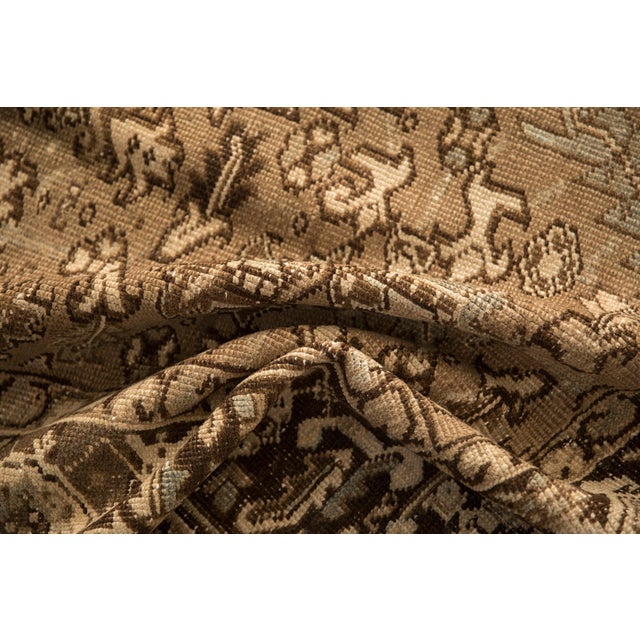 Old New House Vintage Distressed Heriz Square Carpet - 7'1" x 7'3" For Sale - Image 4 of 10