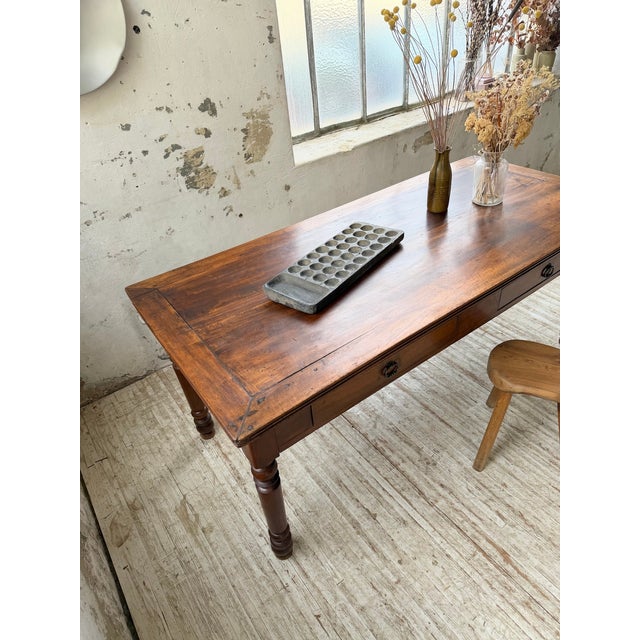 Antique Farmhouse Table in Walnut, 1900s For Sale - Image 11 of 18