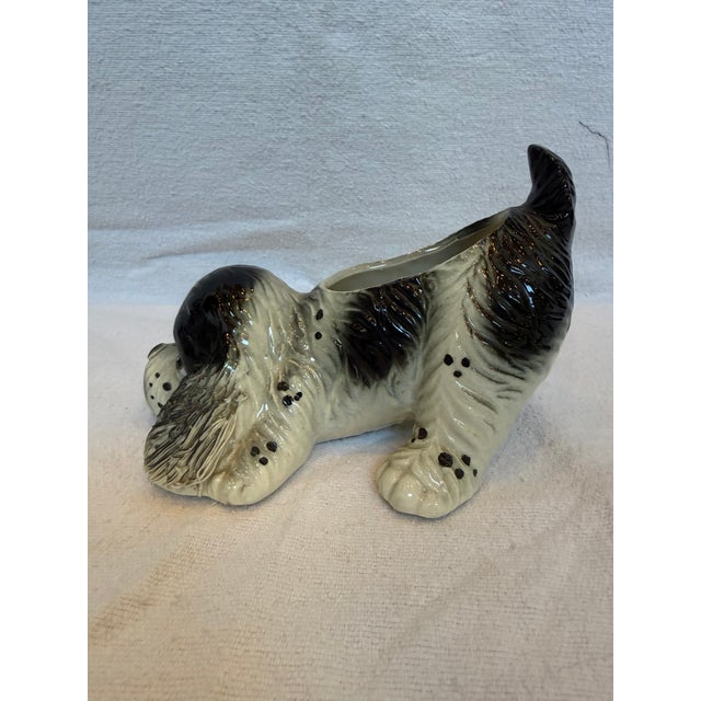 1940s Porcelain Freckled Cute Dog Planter For Sale In Los Angeles - Image 6 of 12