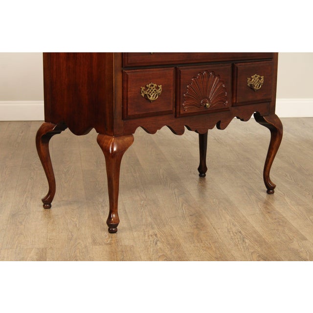 Brown American Drew Queen Anne Style Cherry Highboy Chest For Sale - Image 8 of 17
