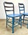 Antique Industrial Steel & Oak Chairs by Angle Steel Stool Co / K M Supply Company in Vivid Blue For Sale - Image 4 of 12
