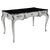 Vintage Writing Desk in High Gloss White and Silver For Sale