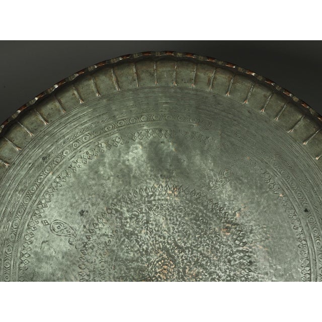Oriental Islamic Engraved Copper Table Tray, 1930s For Sale - Image 18 of 18