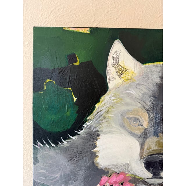 “Flower Eater” Wolf Painting by LWren Walraven For Sale - Image 10 of 13