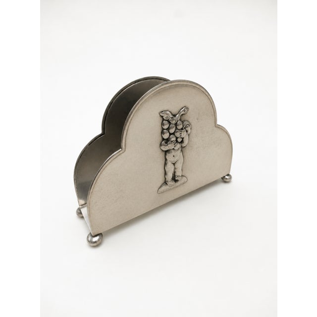1930s Swedish Grace Silver-Plated Napkin & Letter Holder from G.A.B., 1930s For Sale - Image 5 of 8