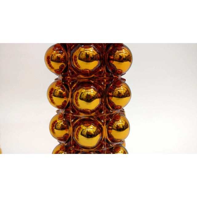 Gold Mercury Glass Bubble Lamps For Sale - Image 4 of 7