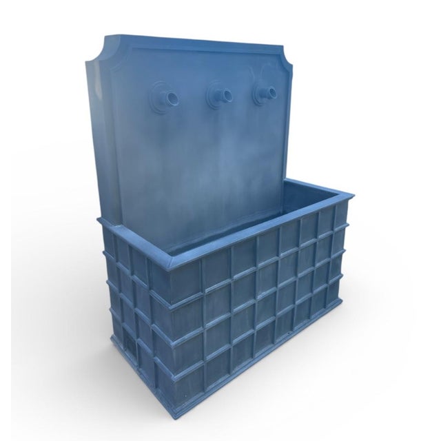 English Architectural Lead-Gray Zinc Triple-Spout Wall Fountain For Sale - Image 3 of 7