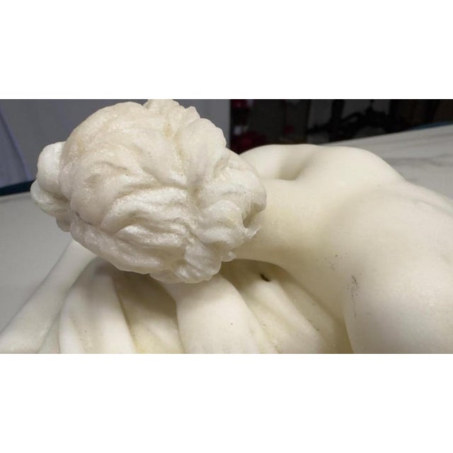 Italian School Artist, Nude Sculpture of Hermaphroditus, 19th Century, White Carrara Marble For Sale - Image 5 of 18