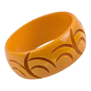 Butterscotch Bakelite Carved Bracelet Bangle