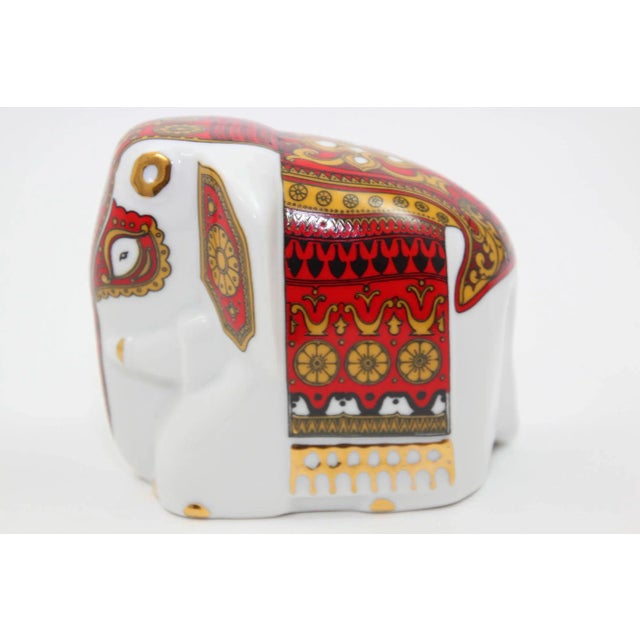 Asian Gilded Porcelain Elephant Ornament Paperweight Sri Lanka For Sale - Image 12 of 12