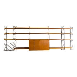 Teak Modular Wall Shelf by Nils Strinning for String, 1960s For Sale