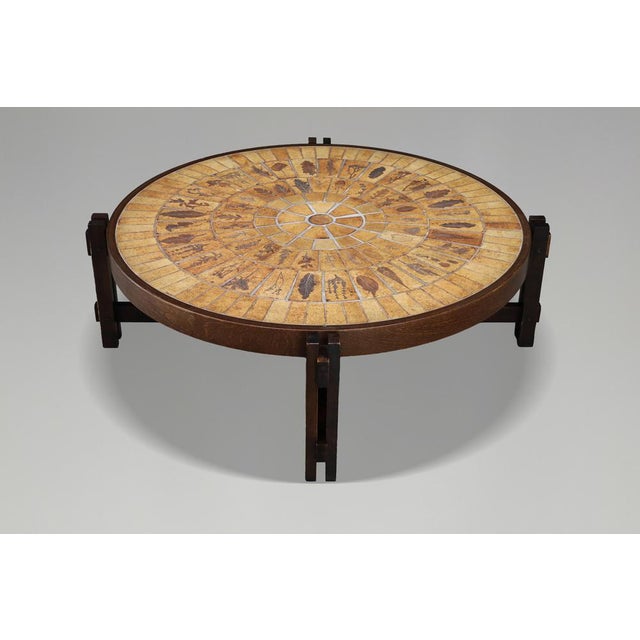 Brown Coffee Table in Ceramic & Bentwood from Roger Capron, Vallauris, 1960s For Sale - Image 8 of 18