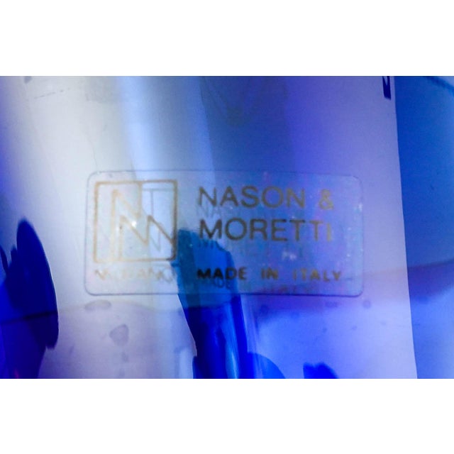 Mid 20th Century Nason Moretti Signed Murano Italy Blue Aventurine Gold Glass Vase For Sale - Image 9 of 10