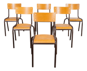 French Stacking Dining Chairs from Mullca, 1960s, Set of 6