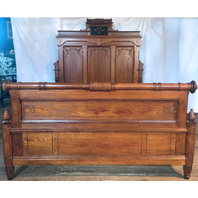 1870s Modern Gothic Bedstead Attributed to Kimbel & Cabus For Sale - Image 4 of 11