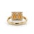 Not Yet Made - Made To Order Two-Stone Citrine Ring • Emerald Cut Yellow Gemstone Ring in Gold • Unique Double Gemstone Cocktail Ring Us 7 For Sale - Image 5 of 5